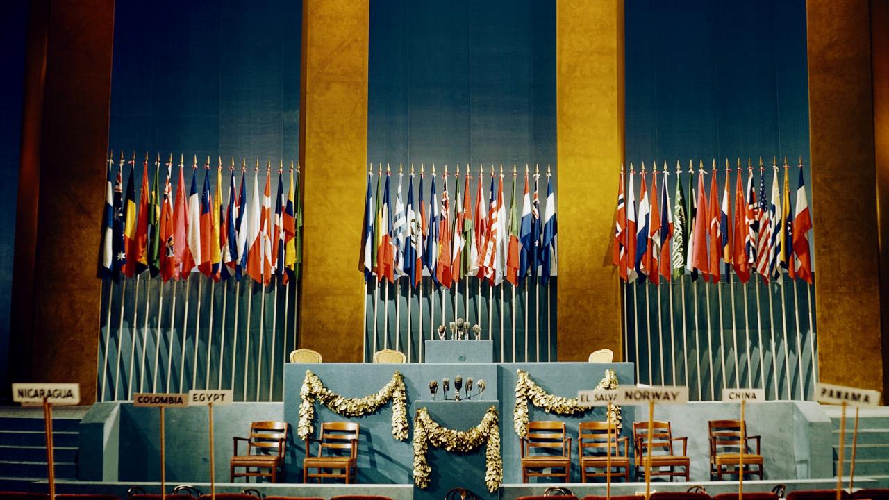 San Francisco's War Memorial Opera House's Herbst Auditorium where the UN Charter was signed in 1945, Courtesy, United Nations