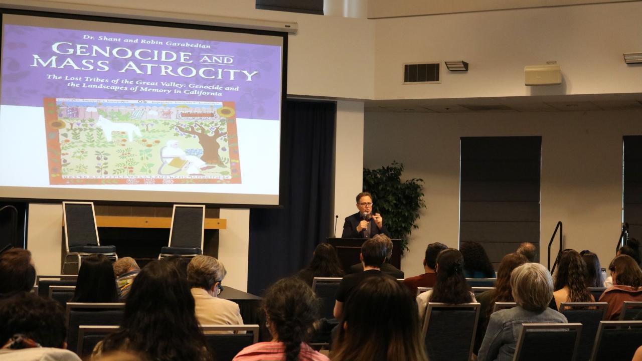 Mark Arax Delivering the Garabedian Lecture
