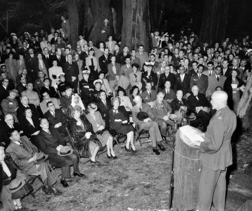 UN Delegates Gather in Muir Woods National Monument, North of San Francisco, 1945, Courtesy, UN